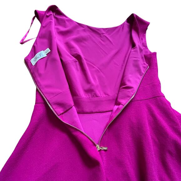 Eliza J Fuchsia Flutter Sleeveless Dress - Size 10 - Picture 9 of 11